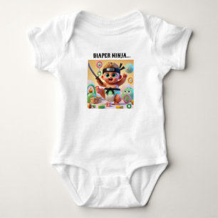 Body Para Bebê Design de Bodysuit de Bebê Ninja de Fralda.
