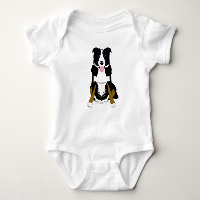 Body Para Bebê Design de cão bonito. roupa de bebê (Frente)