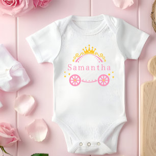 Body Para Bebê Design de Carruagem de Princesa Personalizável