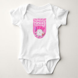 Body Para Bebê Design de Celebração de Aniversário Feliz