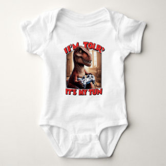 Body Para Bebê Design de Citação de Gamer T-Rex Engraçado