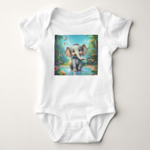 Body Para Bebê Design de Elefante para Bebês Adorável