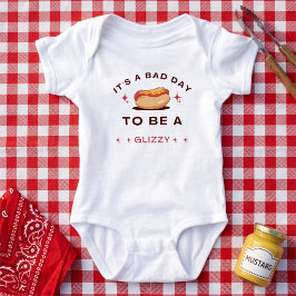 Body Para Bebê Design de Glizzy Cachorro-Quente Engraçado Persona