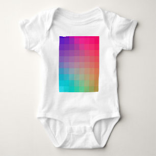 Body Para Bebê Design de Gradação de Píxeis Coloridos do Arco-
