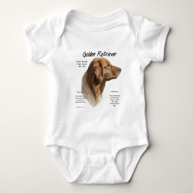 Body Para Bebê Design de Histórico de Retriever de ouro (Frente)
