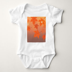 Body Para Bebê Design de outono com folhas de maple e efeito de c