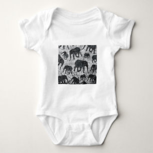 Body Para Bebê Design de Padrão de Concreto de Elefante