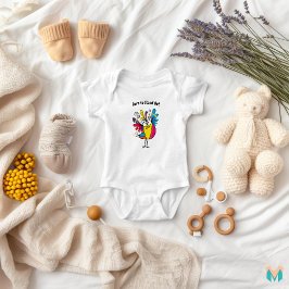 Body Para Bebê Design de pássaro de patchwork