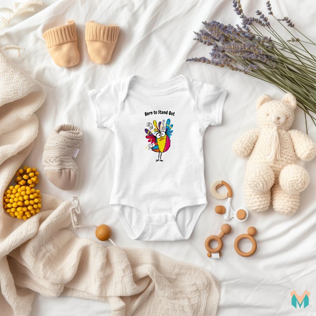 Body Para Bebê Design de pássaro de patchwork (Criador carregado)