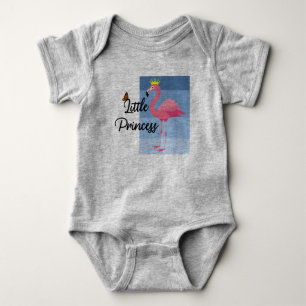 Body Para Bebê Design de Pequena Princesa Flamingo Rosa - Jersey
