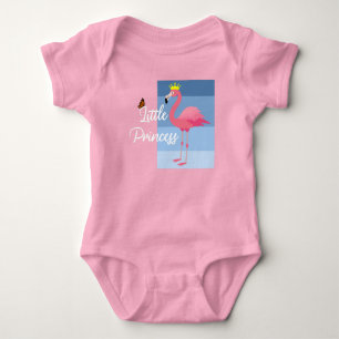Body Para Bebê Design de Pequena Princesa Flamingo Rosa - Jersey
