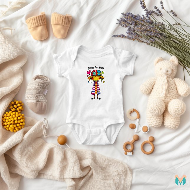 Body Para Bebê Design de Personagem de Patchwork Divertido (Criador carregado)