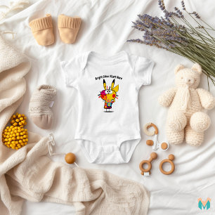 Body Para Bebê Design de Personagem Elétrico Colorido Excêntrico