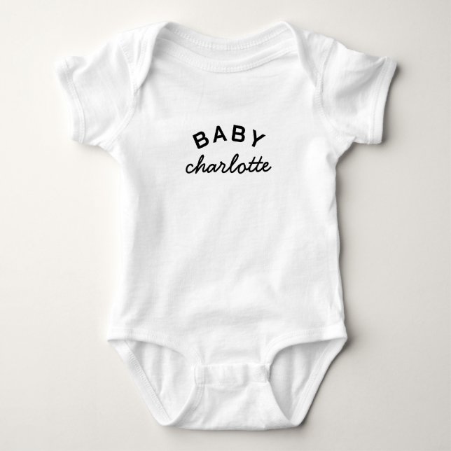 Body Para Bebê Design de Presente Personalizado de Nome de Bebê R (Frente)