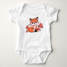 Body Para Bebê Design de Raposa Fofa 
