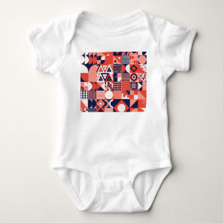 Body Para Bebê Design de Retro Bauhaus, geométrico colorido.