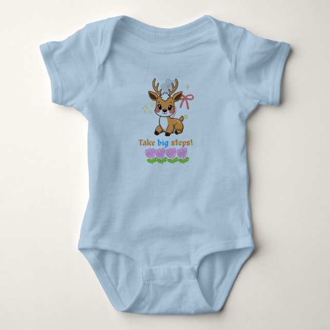 Body Para Bebê Design de sublimação de cervo bebê fofo (Frente)