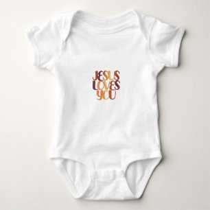 Body Para Bebê Design de Tipografia Cristã Jesus Ama