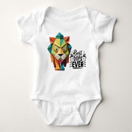 Body Para Bebê Design de Trabalho de arte do Leão Origami Colorid