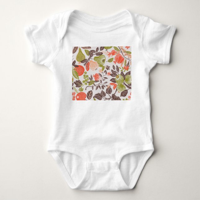 Body Para Bebê Design decorativa de fruta de outono. (Frente)