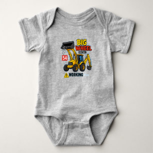 Body Para Bebê Design do Caminhão de Construção de Roda Grande