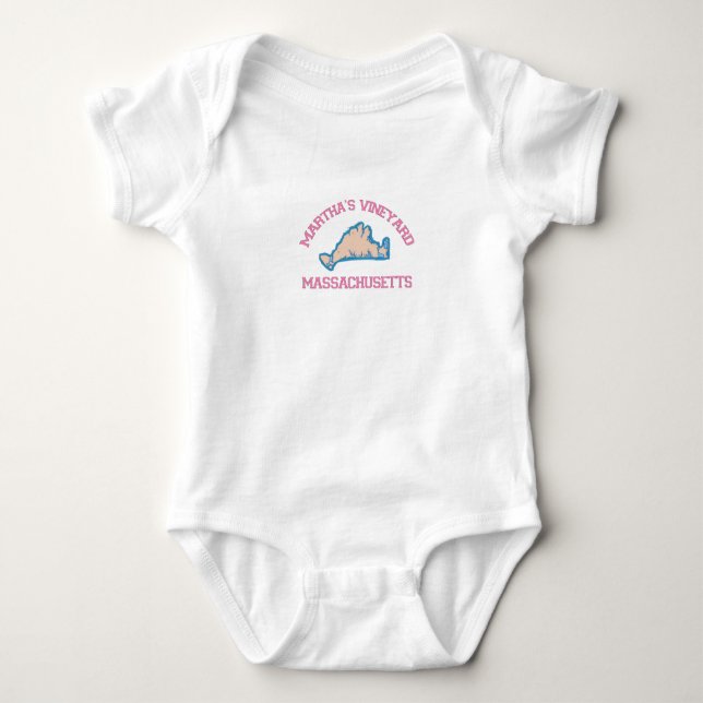 Body Para Bebê Design do "Mapa" de Martha's Vineyard. (Frente)