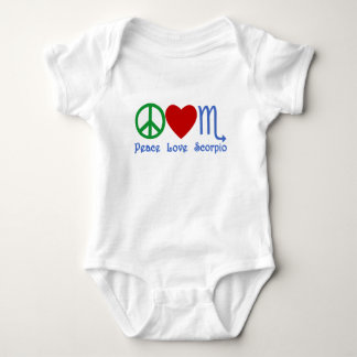 Body Para Bebê Design do zodíaco da Escorpião do amor da paz
