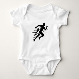 Body Para Bebê Design Esportivo Atlético Silhueta do Corredor Vel