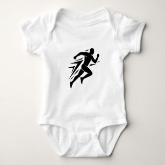 Body Para Bebê Design Esportivo Atlético Silhueta do Corredor Vel