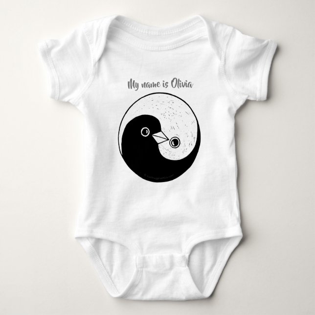 Body Para Bebê Design feito sob encomenda de Yin Yang do bodysuit (Frente)