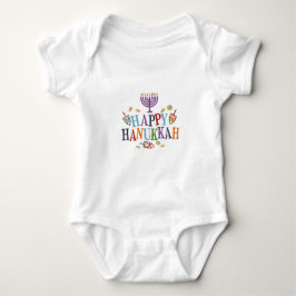 Body Para Bebê Design festivo feliz de Hanukkah