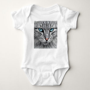 Body Para Bebê Design Fractal do rosto de gato