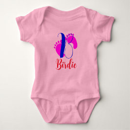 Body Para Bebê Design frontal e traseira - Rapariga de carta e no