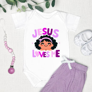 Body Para Bebê Design 'Jesus Me Ama' Roxo