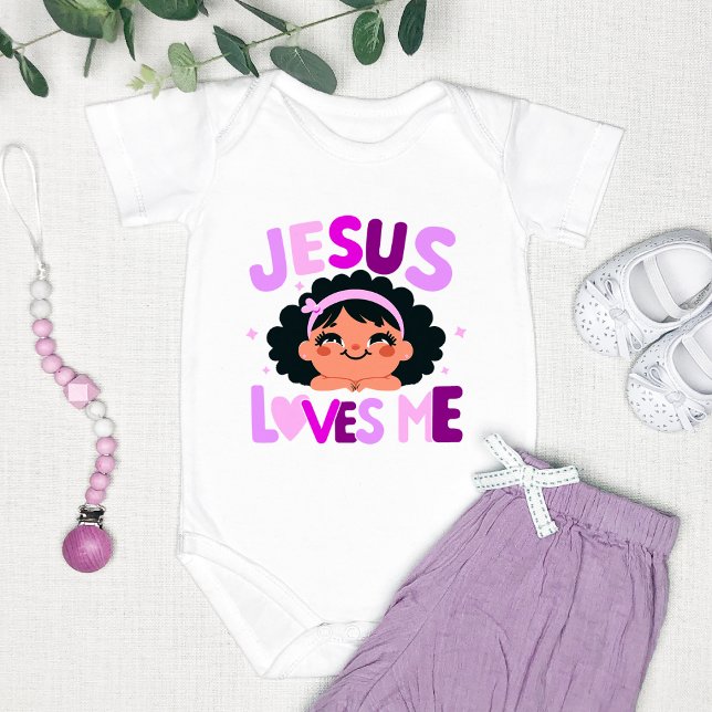Body Para Bebê Design 'Jesus Me Ama' Roxo (Criador carregado)