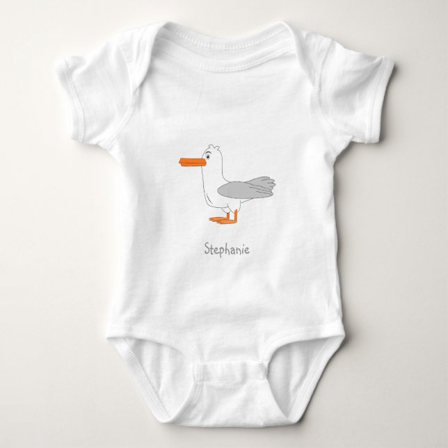 Body Para Bebê Design Personalizado da Gaivota (Frente)