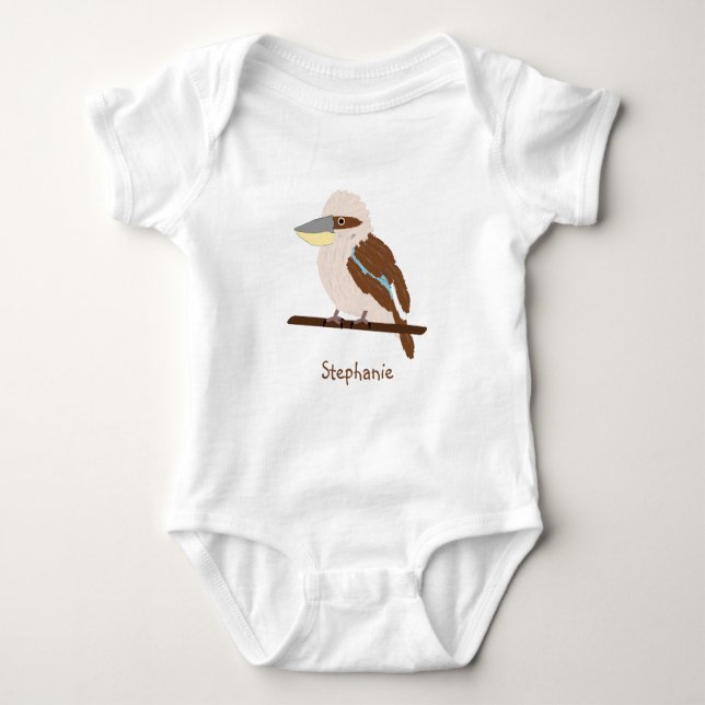 Body Para Bebê Design Personalizado Kookaburra (Frente)
