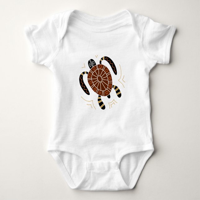 Body Para Bebê Design pontilhado tartaruga (Frente)