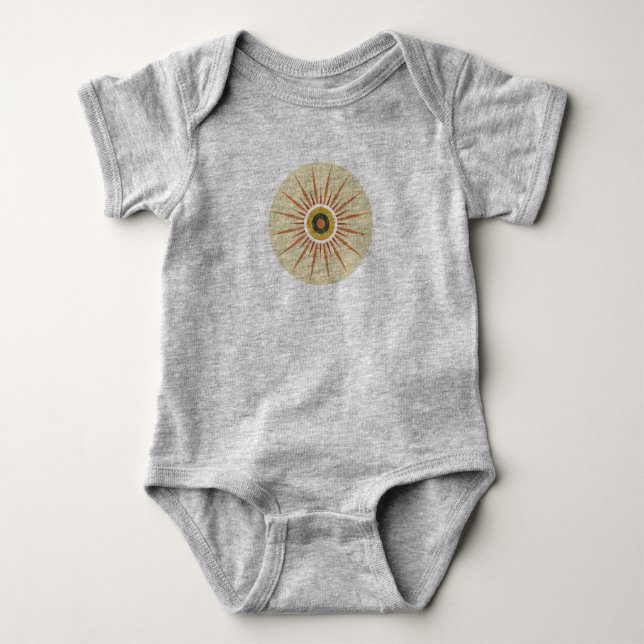 Body Para Bebê Design Retro Boho de Explosão Solar (Frente)