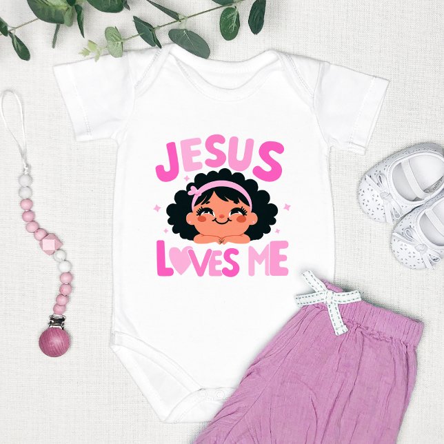 Body Para Bebê Design Rosa "Jesus Me Ama"  (Criador carregado)