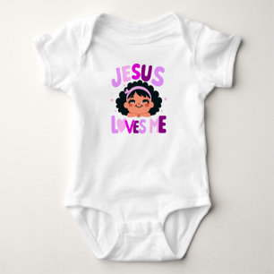 Body Para Bebê Design Roxo "Jesus me ama"