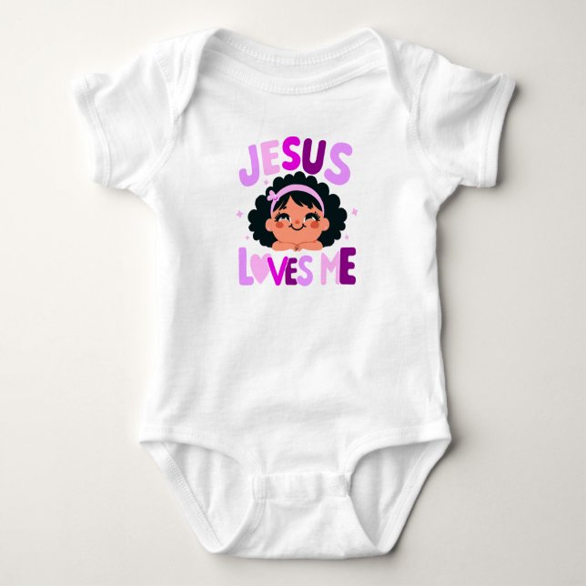 Body Para Bebê Design Roxo "Jesus me ama" (Frente)