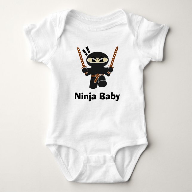 Body Para Bebê Designs Engraçados Ninja Baby (Frente)