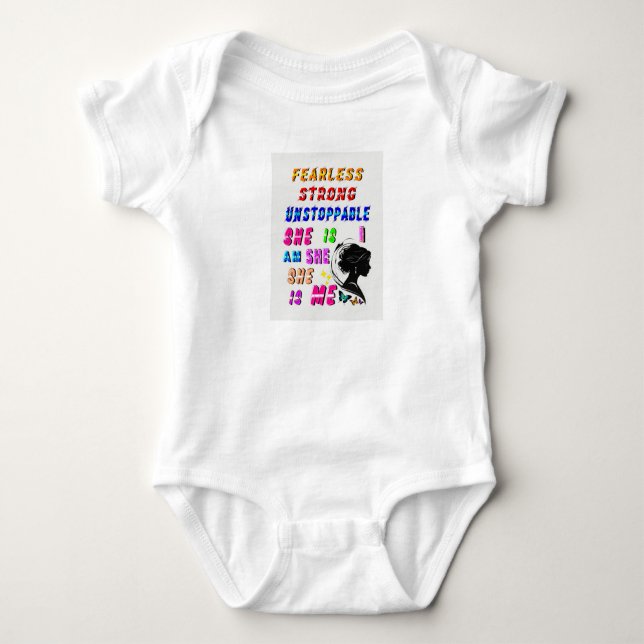 Body Para Bebê Destemida Forte Imparável Ela É (Frente)