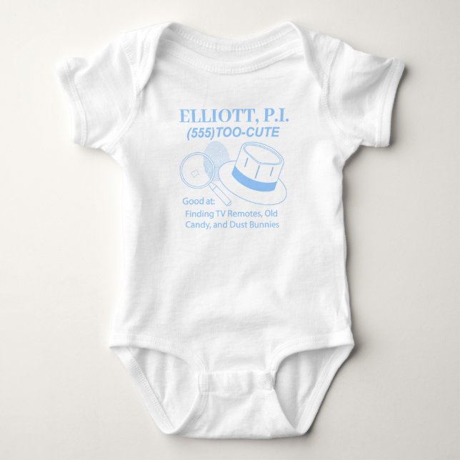 Body Para Bebê Detetive Bebê Fofo Personalizável (Frente)