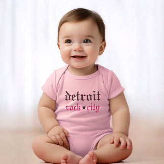 Body Para Bebê Detroit Rock City Pink Baby