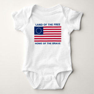 Body Para Bebê Dia da Independência da bandeira americana de