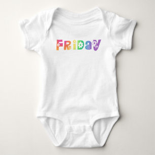 Body Para Bebê Dia da Semana Bonito Sexta-Feira