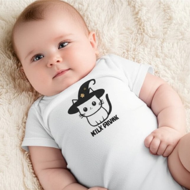 Body Para Bebê Dia de as Bruxas engraçado de bruxa-branca persona (Criador carregado)