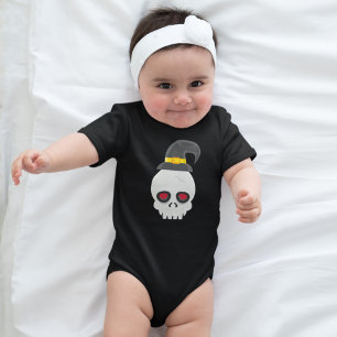 Body Para Bebê Dia de as Bruxas engraçado Skull Witch Hat Spooky